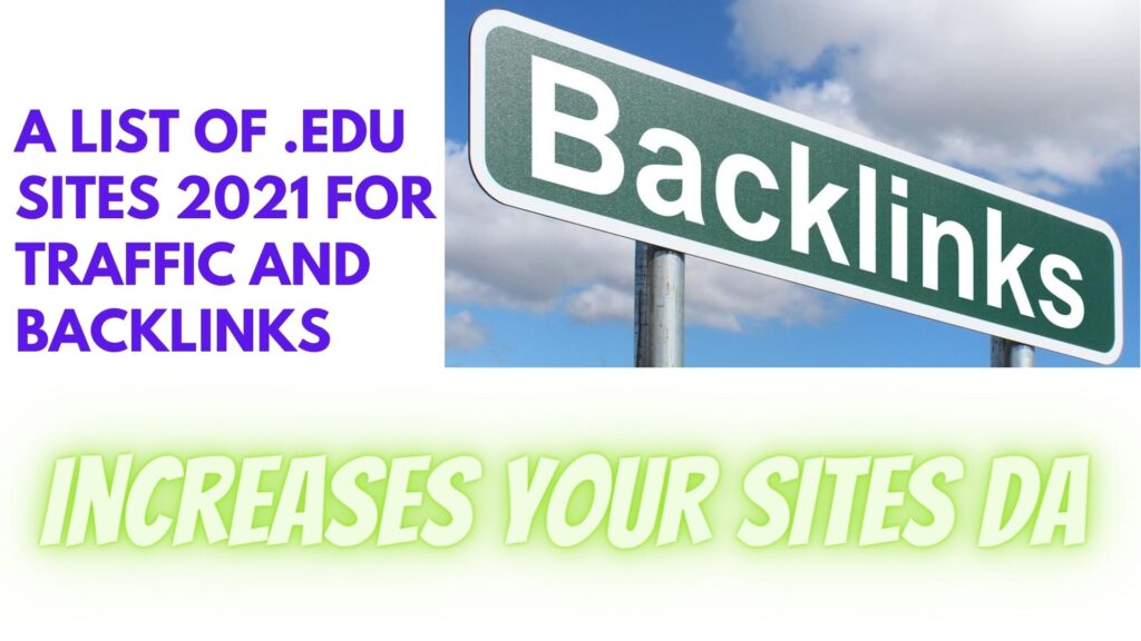 A list of .edu sites 2021 for traffic and backlinks